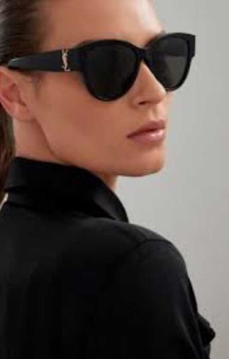 Okulary przeciwsłoneczne ysl czarne modne cat Laurent