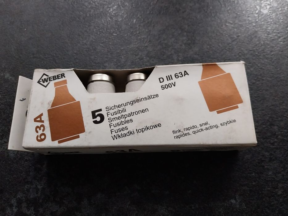 Wkładka topikowa/bezpiecznik ETI 63A szt 15