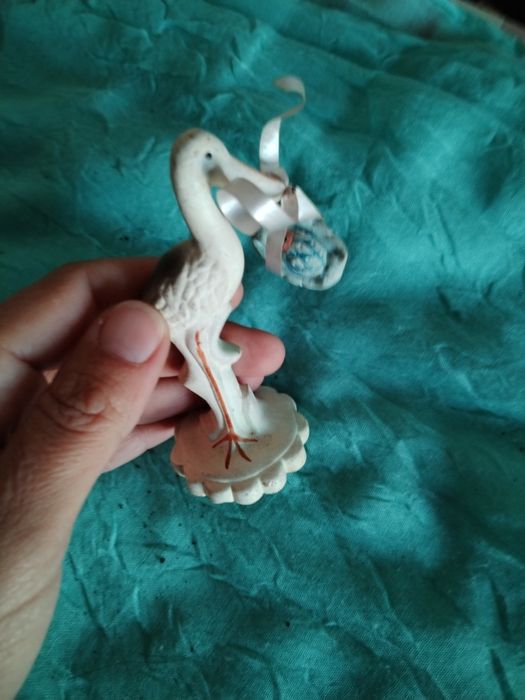 Cegonha decorativa para bolo de batizado