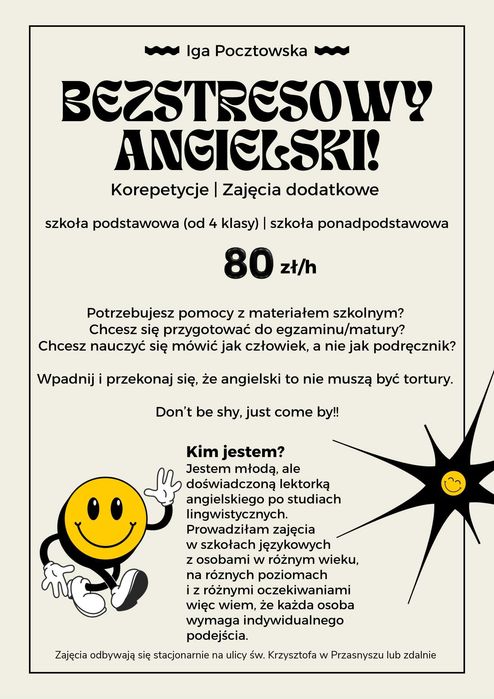 Bezstresowy angielski! Korepetycje i zajęcia dodatkowe Przasnysz