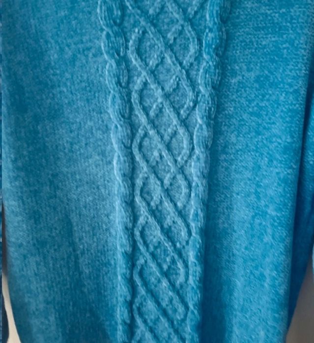 Sweterek sweter pleciony warkocz elegancki efektowny ściągacze