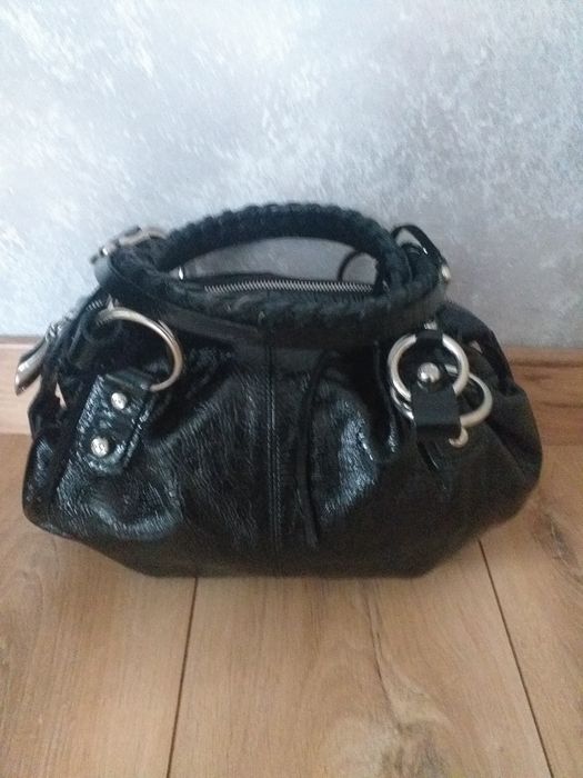 FRANCESCO BIASIA MAŁA oryginalna skóra naturalna lakierowana torebka