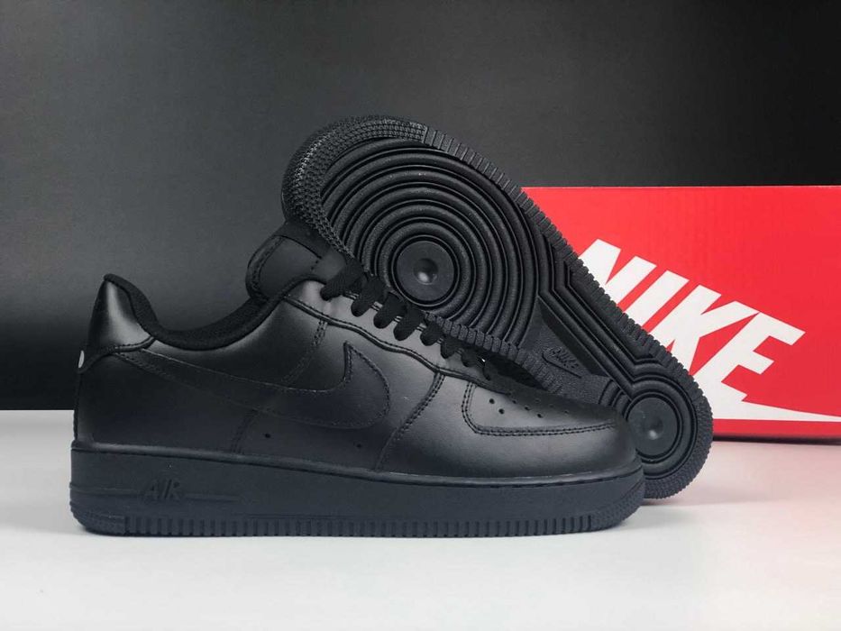 ХУТРО! Зимові Nike Air Force 1 Low All Black 41 42 43 44 45 найк