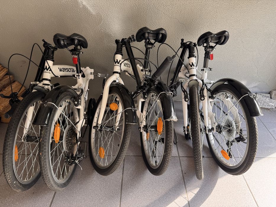 Vendo conjunto de 3 bicicletas desdobráveis Wayscral, como novas.