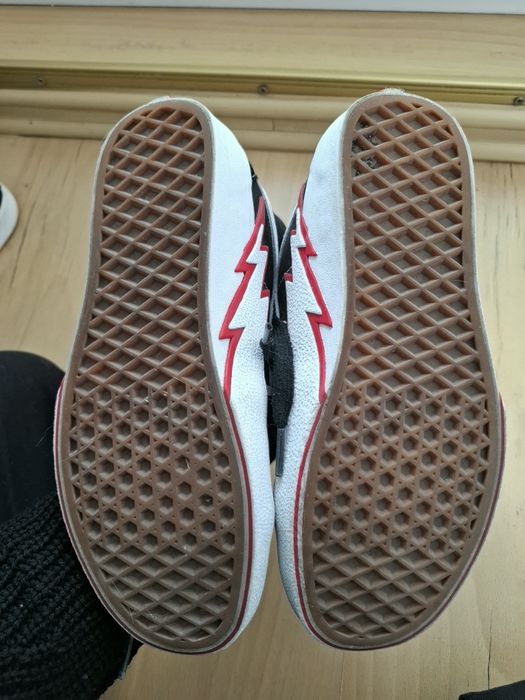 Czarne Buty vans old school red flame