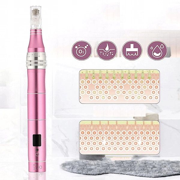 DERMA PRO Bezprzewodowy Derma Pen urządzenie do Mezoterapii + 12 Kartr