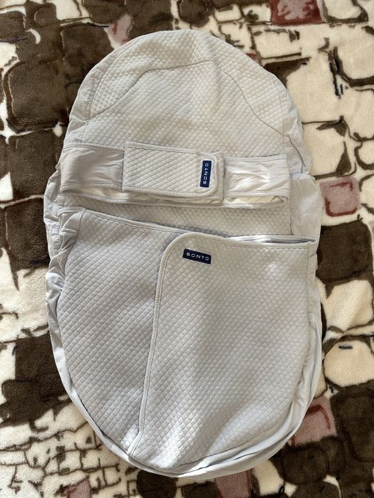 Сірий комплект білизни до кокона Sonto. Ковдра,простирадло,поясок