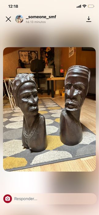 Escultura africana de madeira