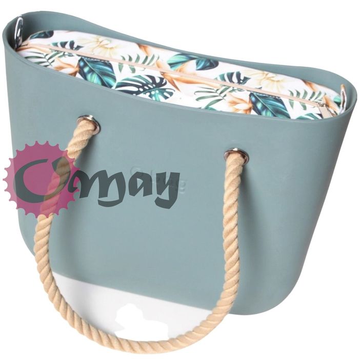 Organizer OBAG STANDARD cudne storczyki beż biszkopt 2 kieszenie OMAY