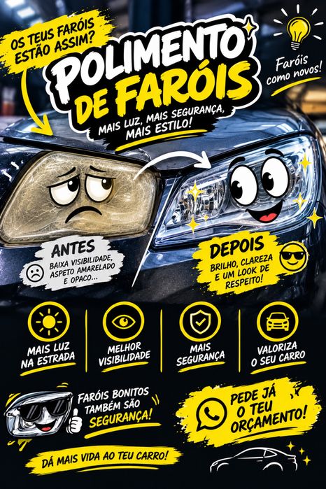 Polimento de faróis - Recupere o brilho do seu carro