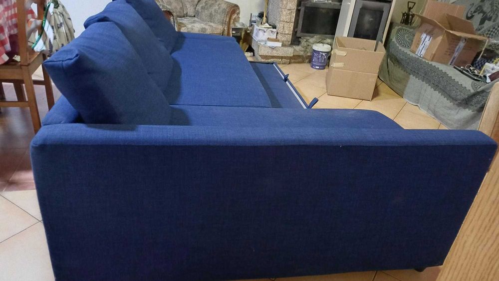 Sofá ikea 3 lugares azul