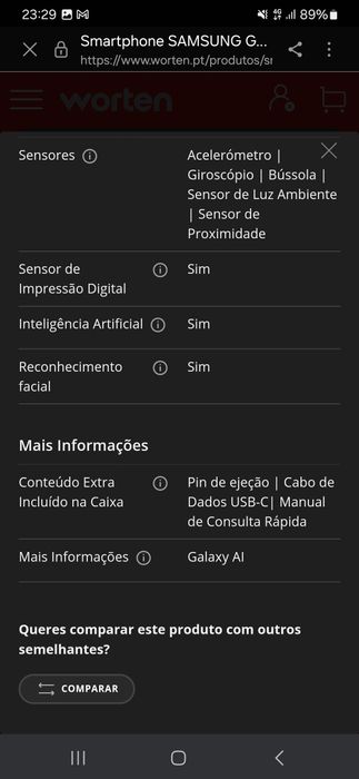 Samsung S24 256GB novo