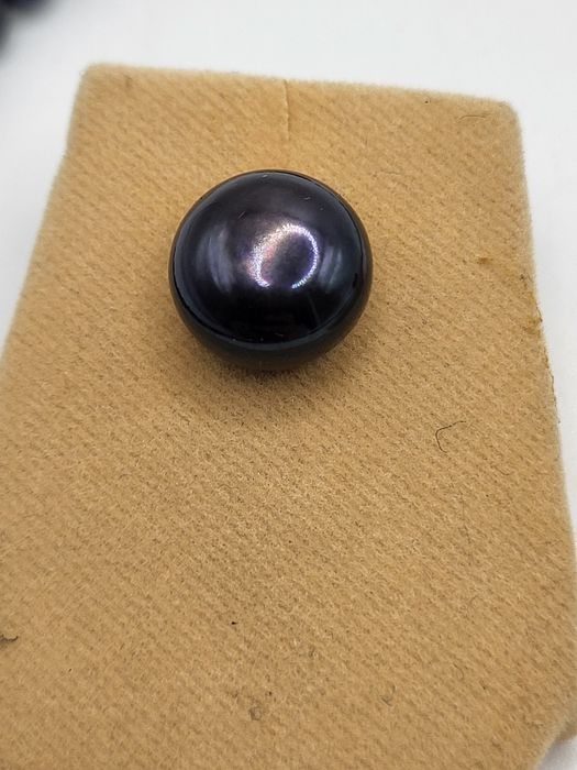 Perły z kolczykami w kolorze granatowym