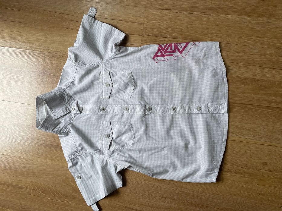 Koszula z krótkim rękawkiem w krateczkę H&M 152