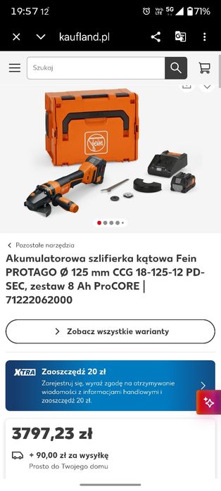 Fein szlifierka walizka ładowarka