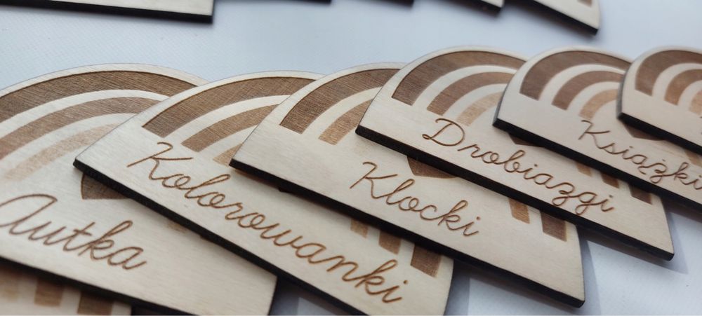 3 sztuki etykieta tęcza