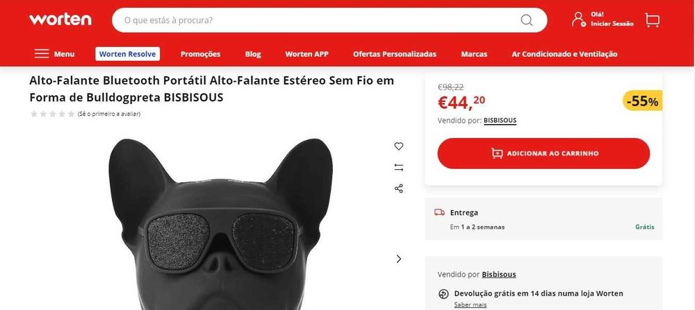 Bluetooth altifalante Bulldog francês