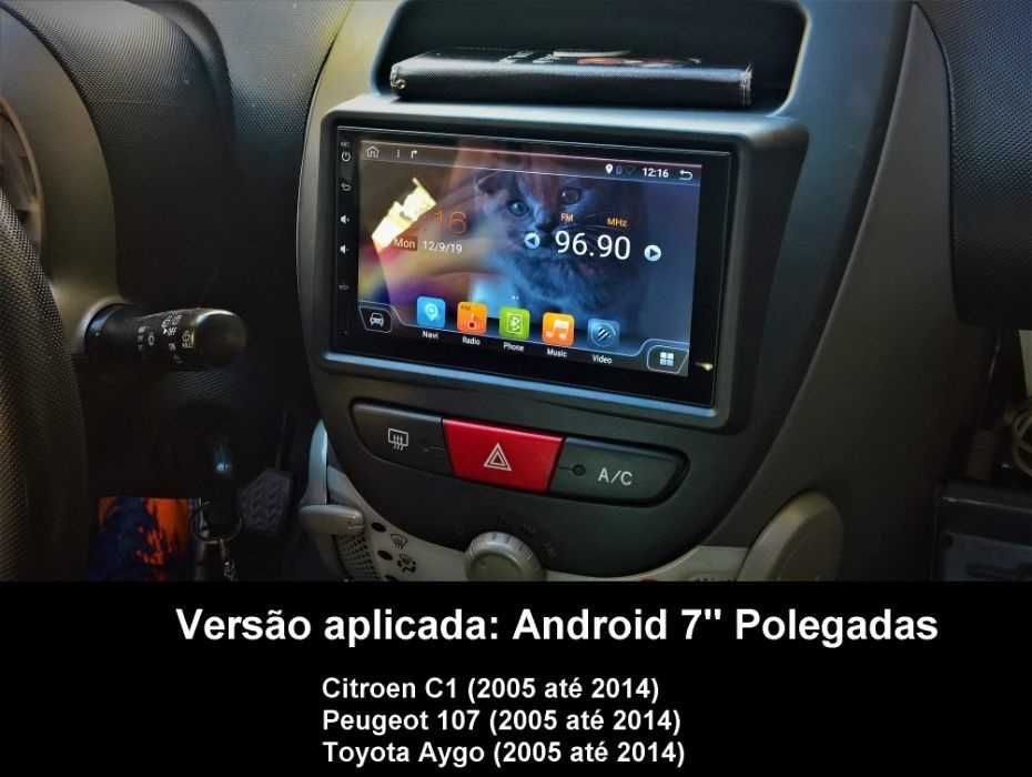 Rádio 2DIN • Citroen C1 • Peugeot 107 108 • Toyota Aygo • Android GPS