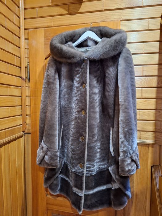 Натуральна шуба Мутон та норка