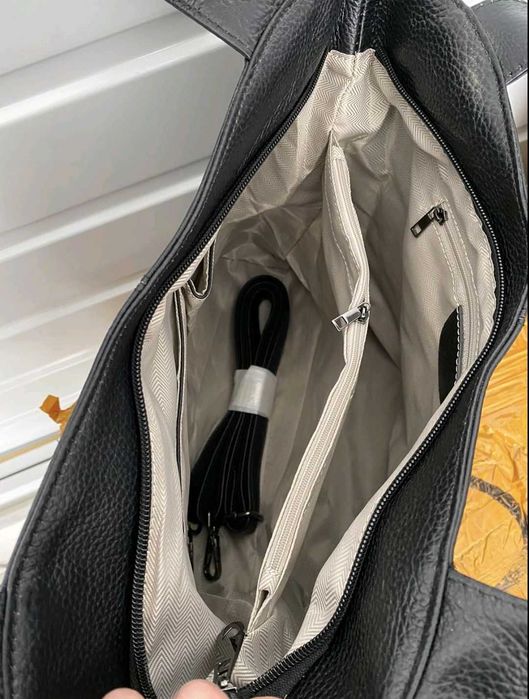 Сумка жіноча шкіряна м'яка чорна, бежева, синя, зелена(є довга ручка)