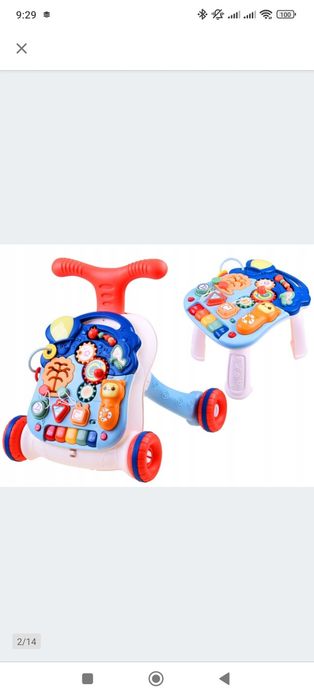 Wielofunkcyjny Chodzik Pchacz Interaktywny Stolik Edukacyjny 3W1