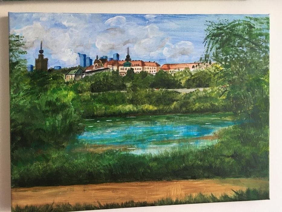 Obraz Warszawa,  ręcznie malowany,  30x40