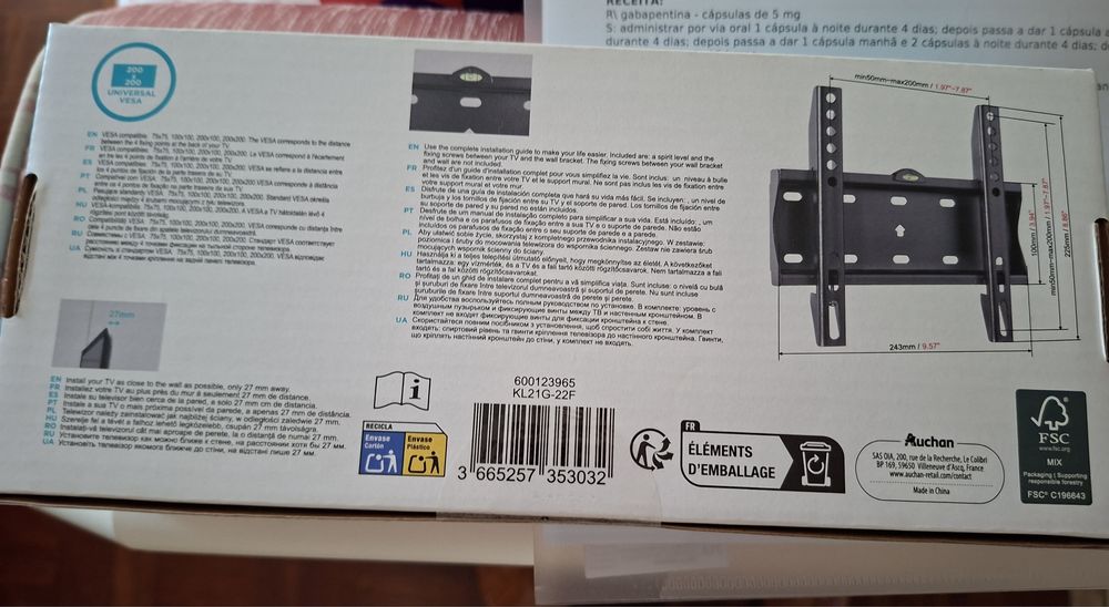 Suporte de parede para TV Qilive 25' a 42' NOVO