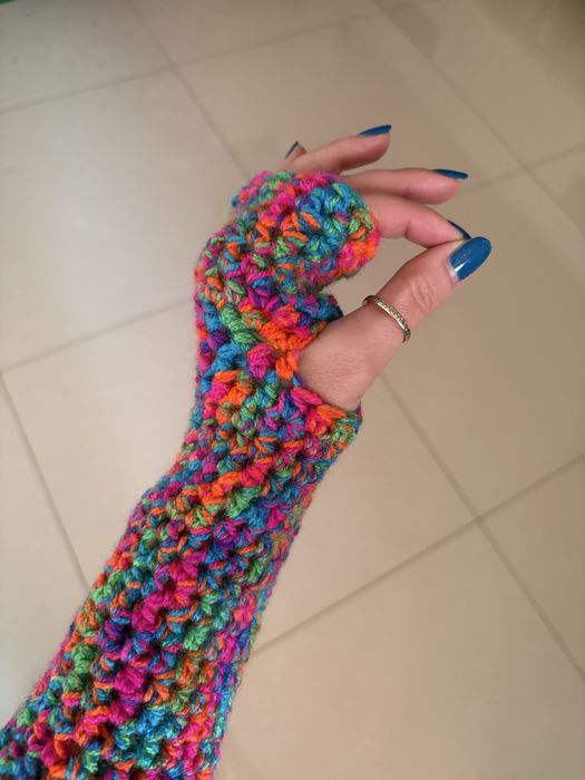 Mitenki rękawiczki szydełkowe