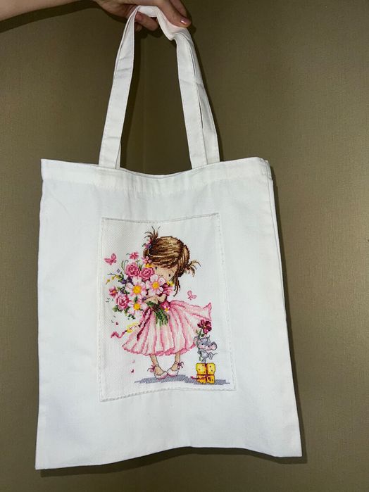 Шопер власного виробництва «Дівчинка з квітами»
