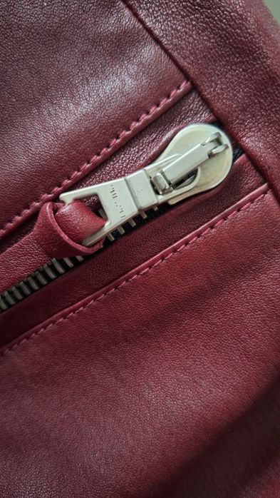 Balmain skórzane spodnie Burgund r. 26 XS
