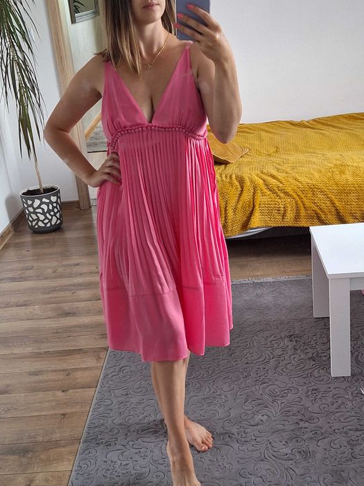 Różowa sukienka, sukienka ciążowa, r. M