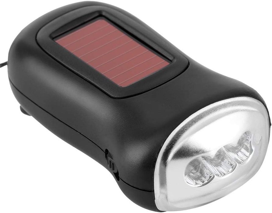 FOTABPYTI Latarka solarna z dynamo, zasilana energią słoneczną