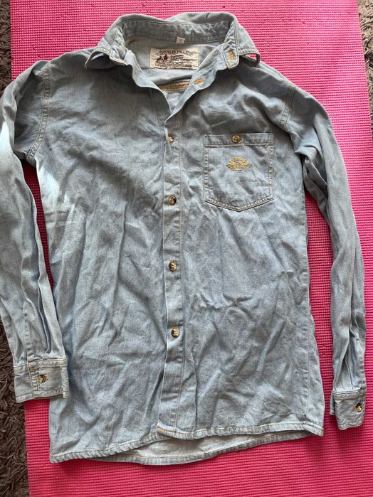 Koszula jeansowa vintage Stanley Falls denimowa z haftem retro kowbojska