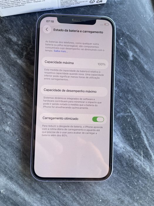 iPhone 12 64GB roxo bateria nova
