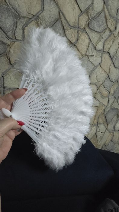 Wachlarz bialy ślubny