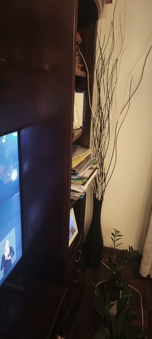Móvel com TV , dois estantes e dois tabuas