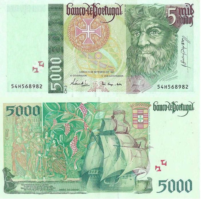Portugal - - - 5.000$00 - Vasco da Gama - - - - - Notas