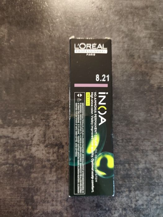 L'Oreal INOA, Farba do włosów trwała koloryzującą bez amoniaku popielaty blond