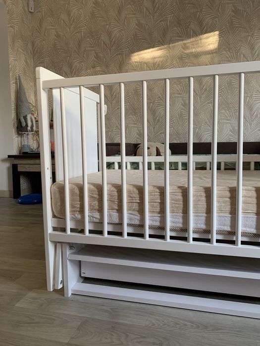 Дитяче ліжко, люлька, ліжко біле , матрац 1200*600