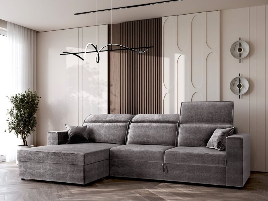 Narożnik prosto od producenta wygodny rozkładany regulowane zagłówki