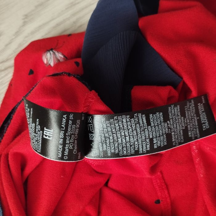 Pomarańczowa bluzka Mark & Spencer, rozmiar 48, motyle, wiskoza