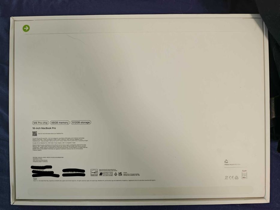NOWY MacBook Pro 16 M4 Pro 16,2 Apple M 48 GB / 512 GB czarny - OKAZJA