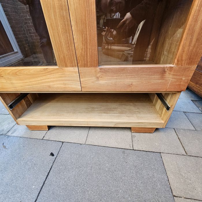 Drewniana witryna / biblioteczka 195x100x45,5, lity teak