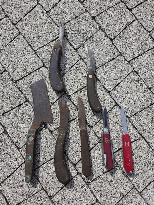 Stare noże scyzoryki 7 sztuk