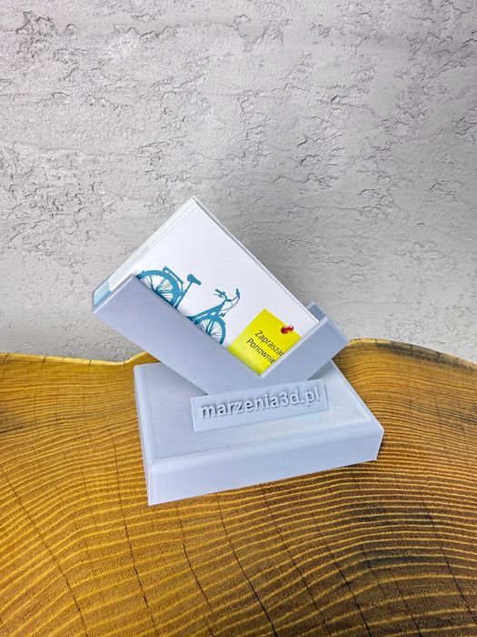 Elegancki stojak na wizytówki, wizytownik z personalizowanym napisem