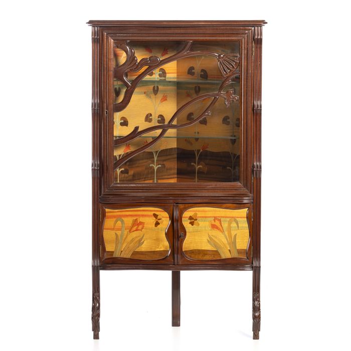 Móveis - Cantoneira vitrine arte-nova (assinada)