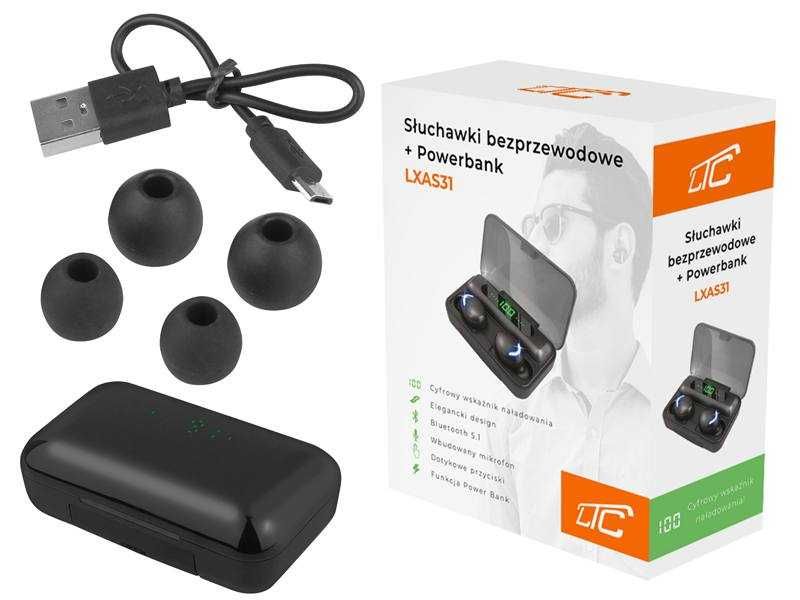 Słuchawki bezprzewodowe + powerbank