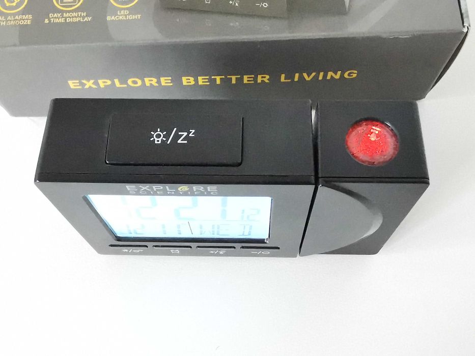 Budzik Explore Scientific RDP1001 Projekcyjny DCF Radiowy Podśw LCD