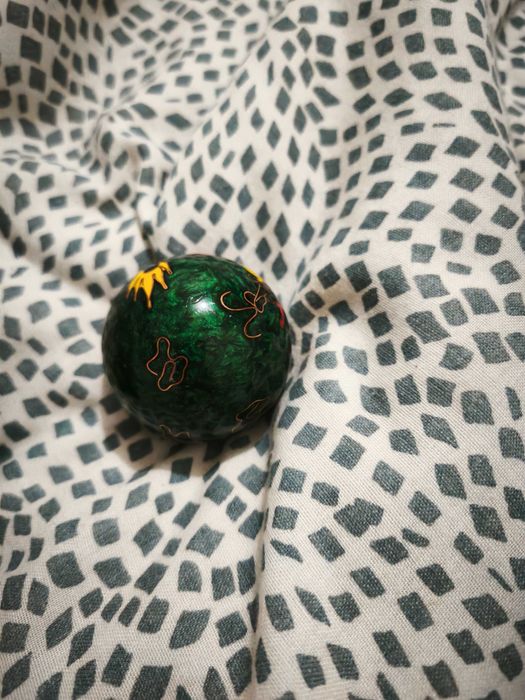 Par vintage de bolas Baoding de dragão amarelo cloisonné Feng Shui