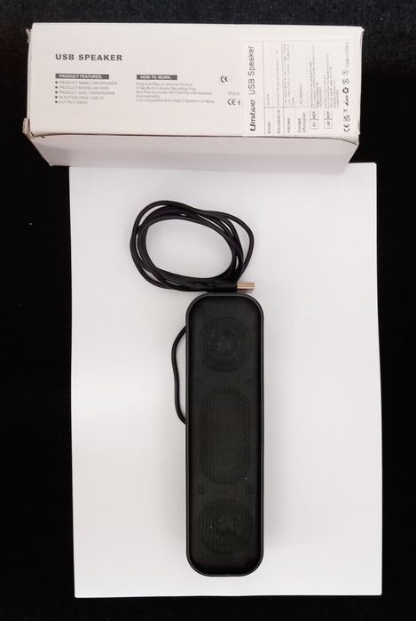 Firmowy Mini głośnik USB do laptopów/komputerów.  Idealny w podróży.